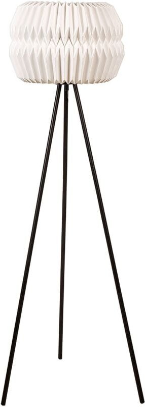 Beliani - Stehlampe Weißer Papierschirm Schwarze Metallbeine Modernes Design Dreibeinfuß Stehlampe