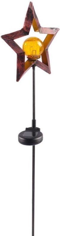 Solar Metall-Gartenstecker 95cm led Glaskugel Gartendeko Stern oder Mond - Stern