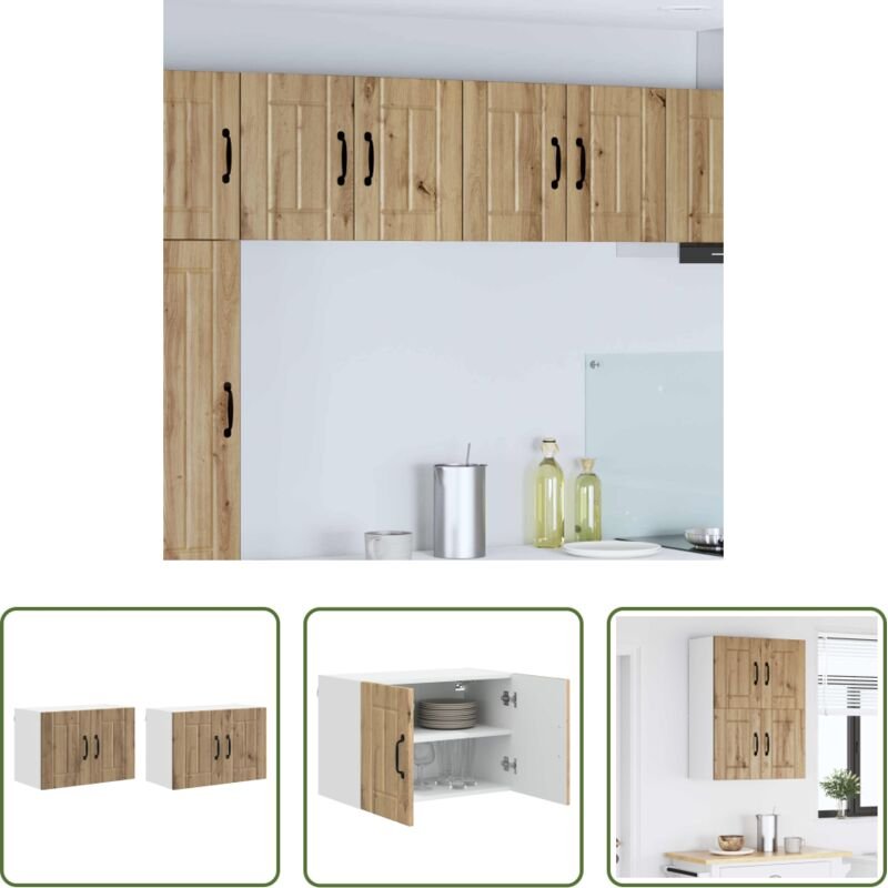 Holz Küchenwandschrank - Küchenwandschränke mit Tür 2 pcs Artisan-Eiche 60 x 31 x 40 cm