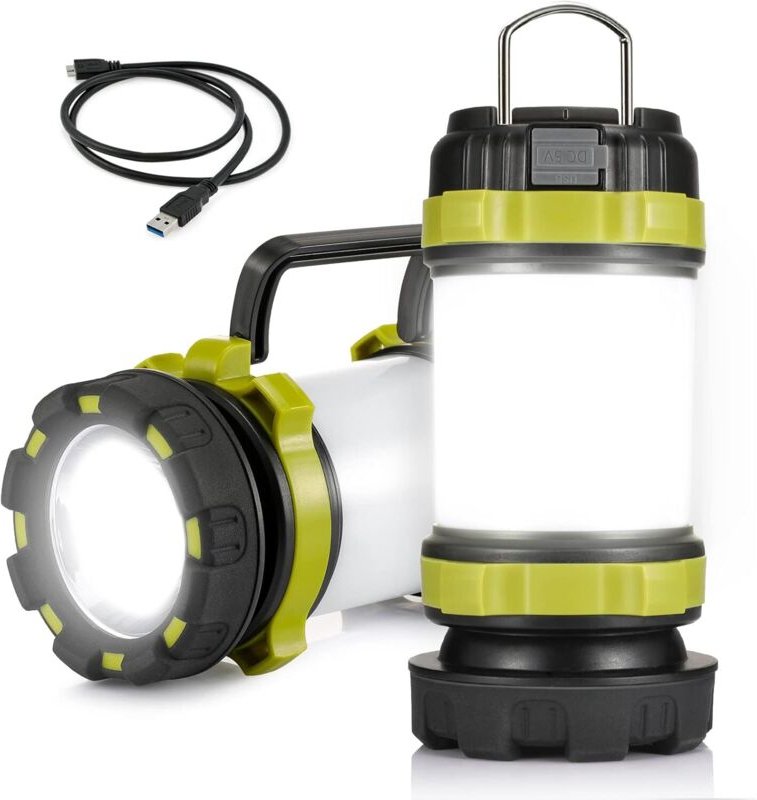 Tonchean - Wiederaufladbare Campinglaterne mit 3600 mAh, leichte multifunktionale LED-Taschenlampe, Powerbank mit 4 Modi...