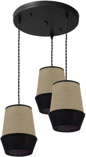 Kreisförmige Lampe 3 Lichter Farbe Saco/schwarz Modell Campana - Fabrilamp
