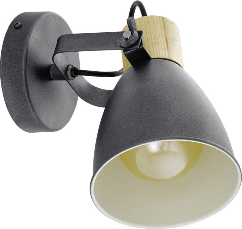 Eglo Wandleuchte Coswarth anthrazit holz 14 x 20 cm E27 Wandleuchten
