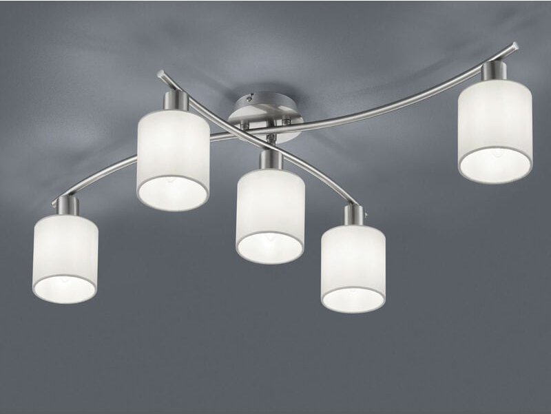 Trio - Deckenleuchte garda 5 flammig mit Stoffschirmen in Weiß - schwenkbar, b: 80cm
