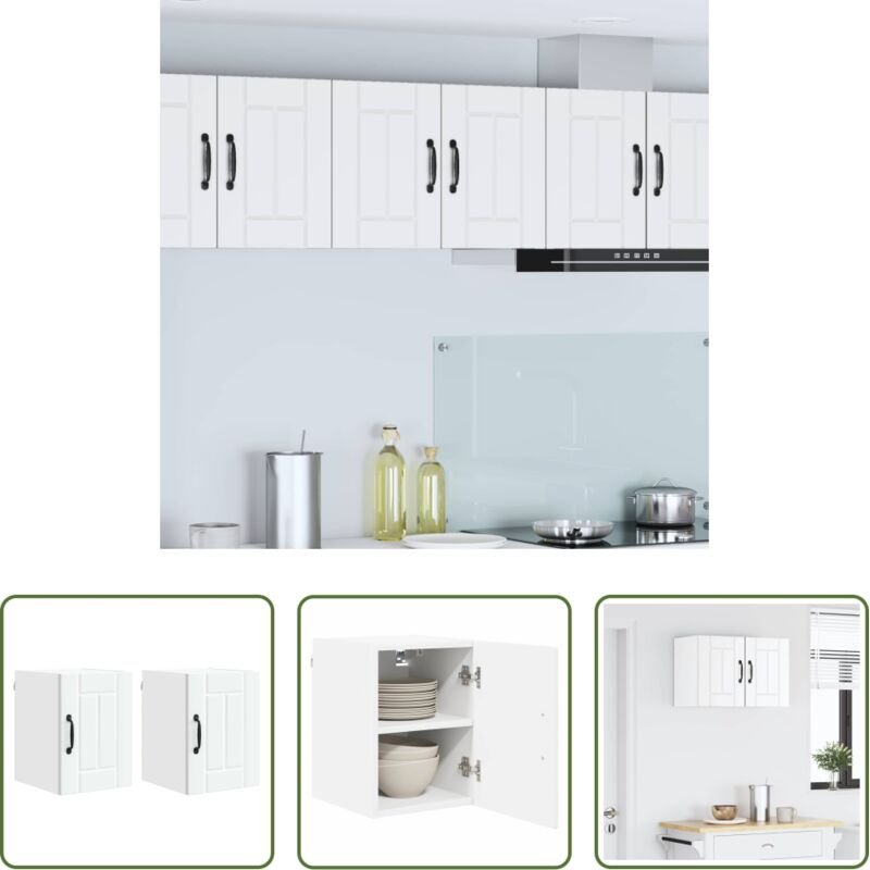 vidaXL Küchenregal - Küchenschrank 2 pcs Weiß 30 x 31 x 40 cm Holzwerkstoff