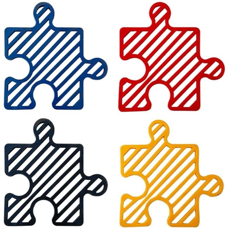 CSPARKV 4 Stück Untersetzer, Getränkeuntersetzer, Puzzleformen, Tassenuntersetzer, frei spleißbar, aufhängbar, rutschfes...
