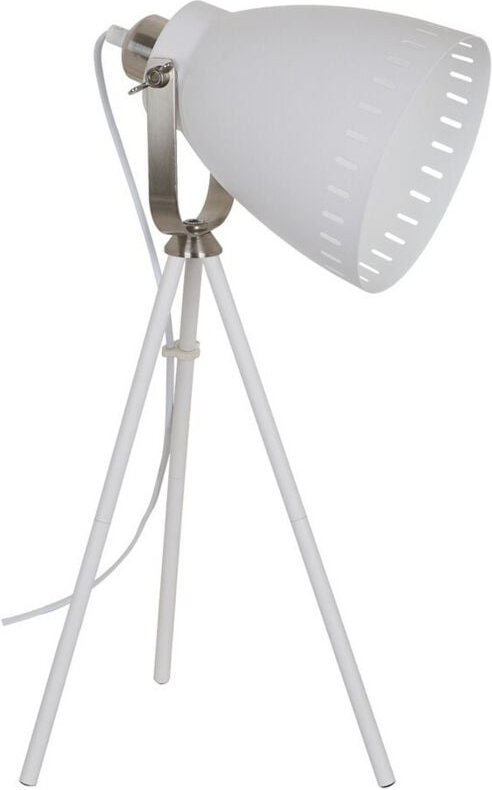 Thumbnail - Italux Franklin - Industrie- und Retro-Stehlampe Weiß, Satin Nickel 1 Licht mit weißem Schirm, E27