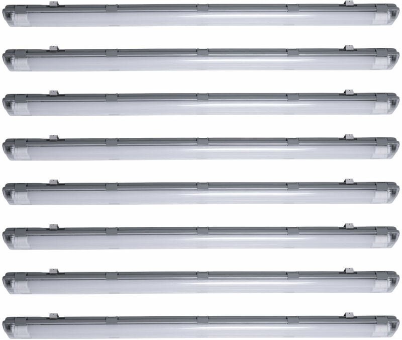 8er Set led Decken Wannen Lampen Feucht Nass Raum Tages Licht Röhren Keller Garagen Leuchten