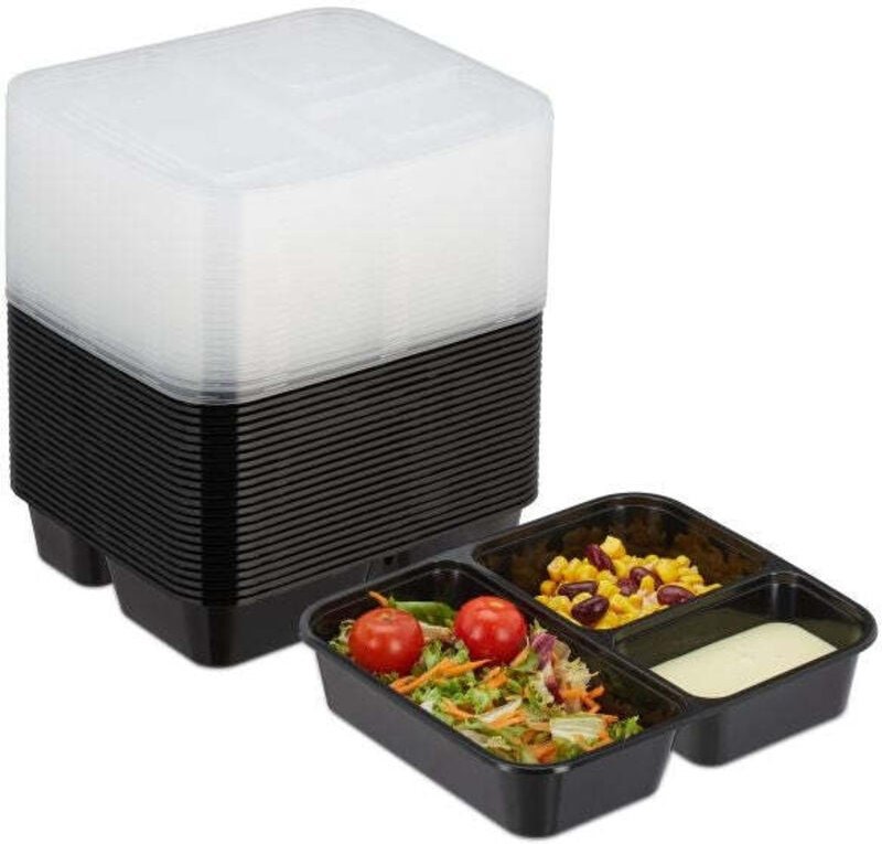 Essenszubereitungsboxen mit 3 fachern - 24 stuck