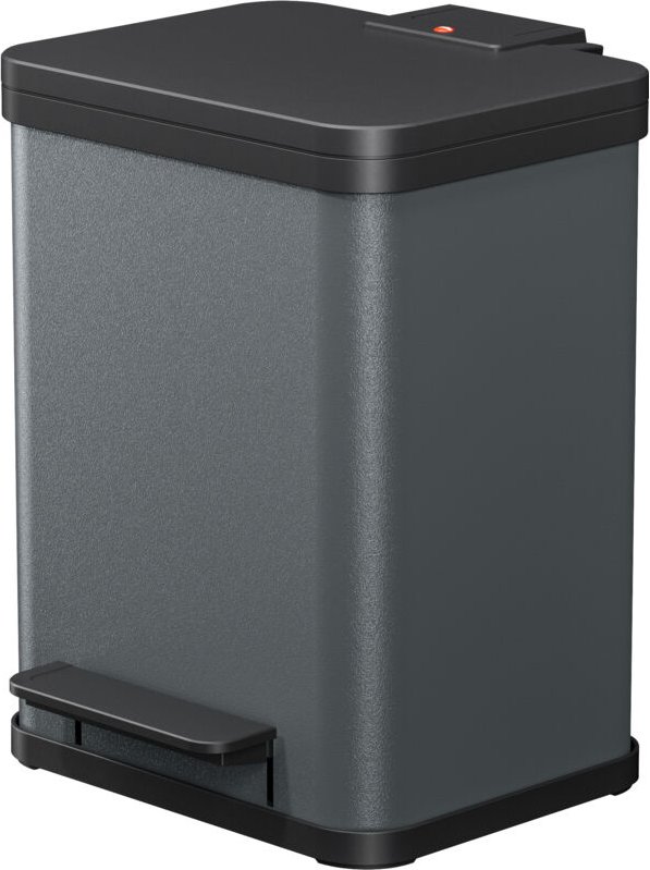 Hailo Öko duo Plus M, Tret-Mülleimer, 2x9, Dunkelgrau, matt