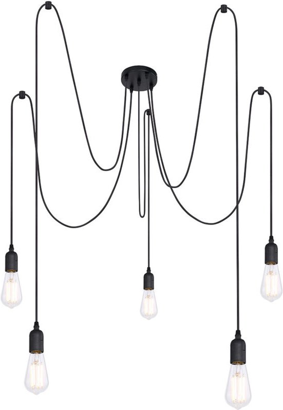 Hängeleuchte - Oliver - schwarz - seil - ø 15cm - E27 - - Globo