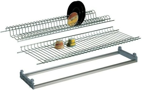 Einbau-Abtropfgestell verchromt mit verstellbarem Rahmen 86x25 cm