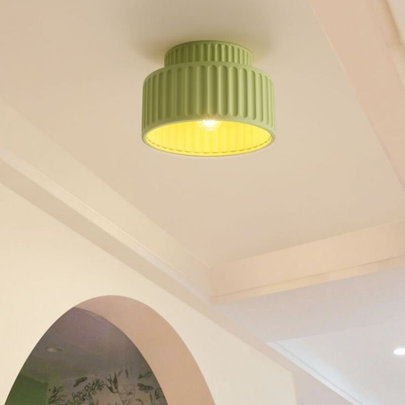 Modern Deckenleuchte Rund Deckenlampe Lampenschirm Grün E27 Ø23CM für Esszimmer Wohnzimmer Schlafzimmer Flur - 1Pcs