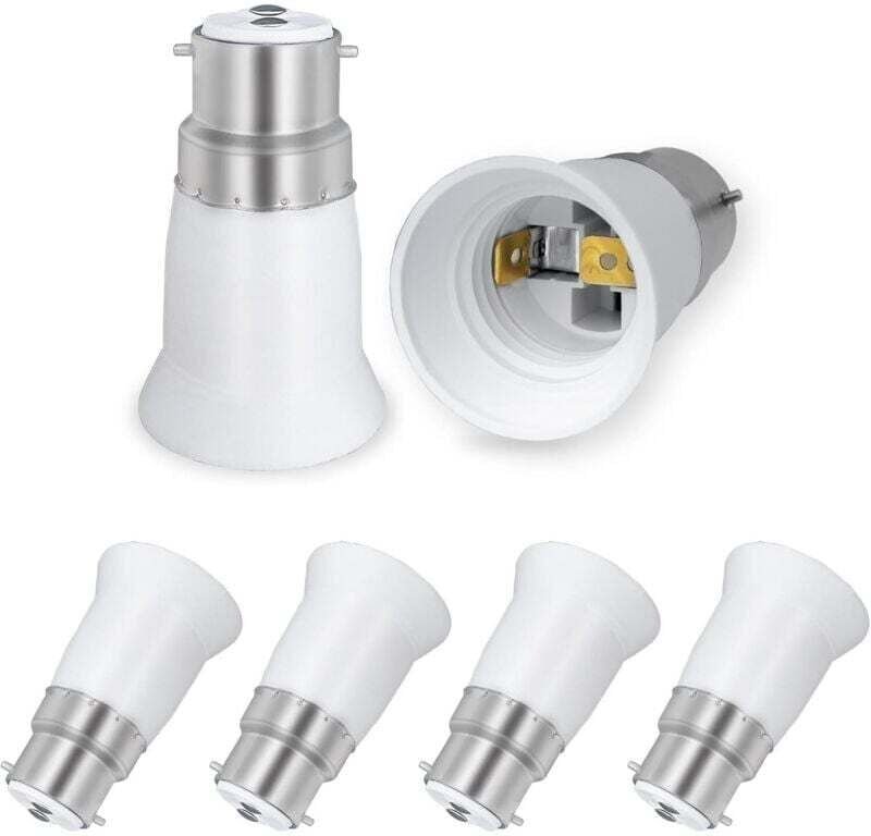 B22 auf E27 LED-Glühbirnenadapter, ac 230 v, B22 auf E27-Konvertierungsadapter, Schraubbajonettsockel, 4er-Pack
