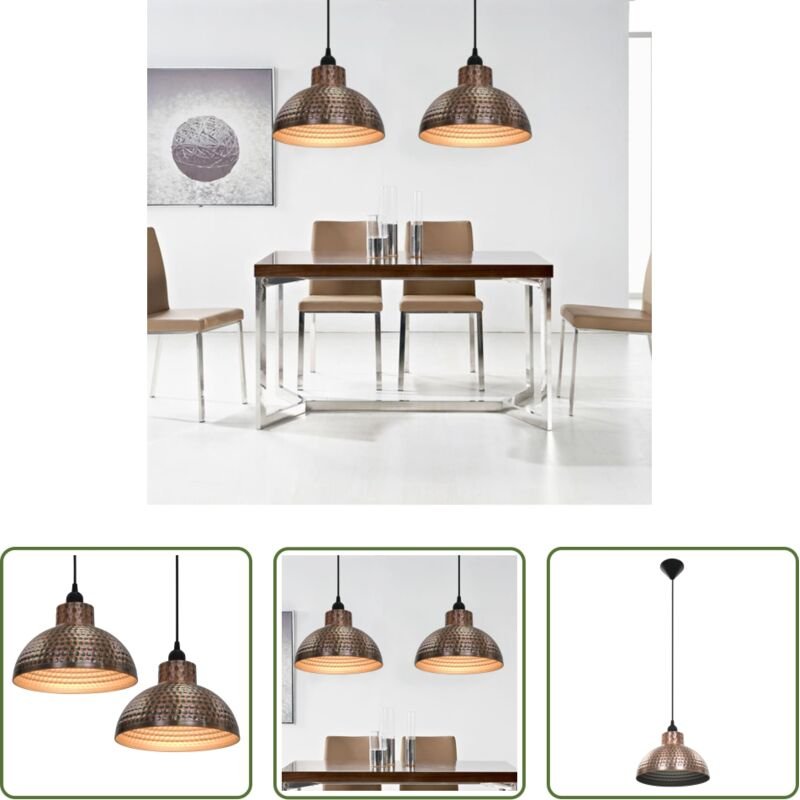 vidaXL Kupferfarben - Deckenleuchten 2 stk halbkugelförmig kupferfarben