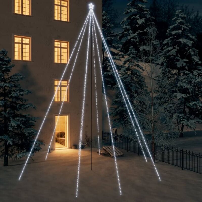 LED Weihnachtsbaum Indoor Outdoor 1300 LEDs Kaltweiß 8 m vidaXL