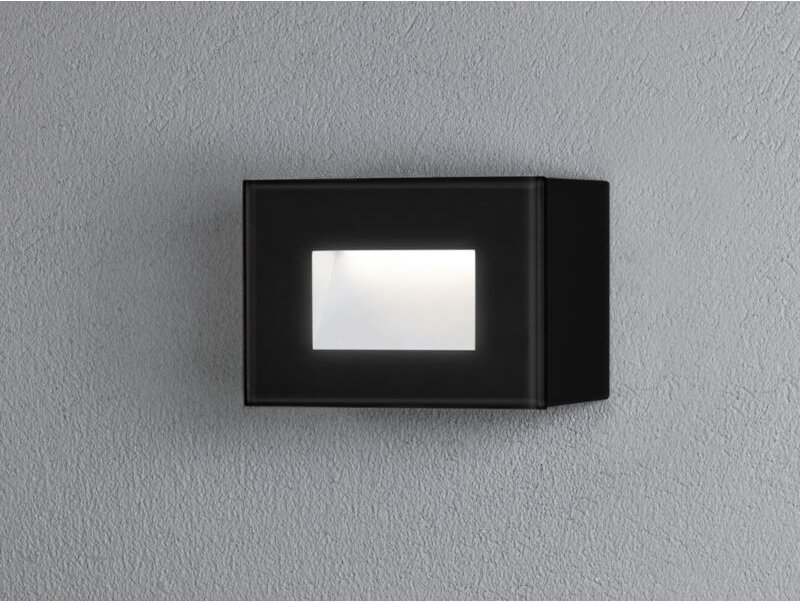 Konstsmide - led Außenwandleuchte chieri Auf-& Einbauleuchte aus Alu in schwarz, 12x8cm