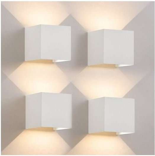 GBLY LED Wandleuchte innen Wandlampe: 4er Set Aussen Wandbeleuchtung Weiß Up Down Außenwandleuchten 5W IP65 Wasserdicht ...
