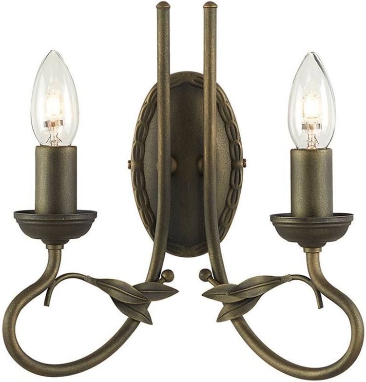 Elstead Olivia - 2 Light Indoor Candle Wandleuchte Schwarz, Gold, E14