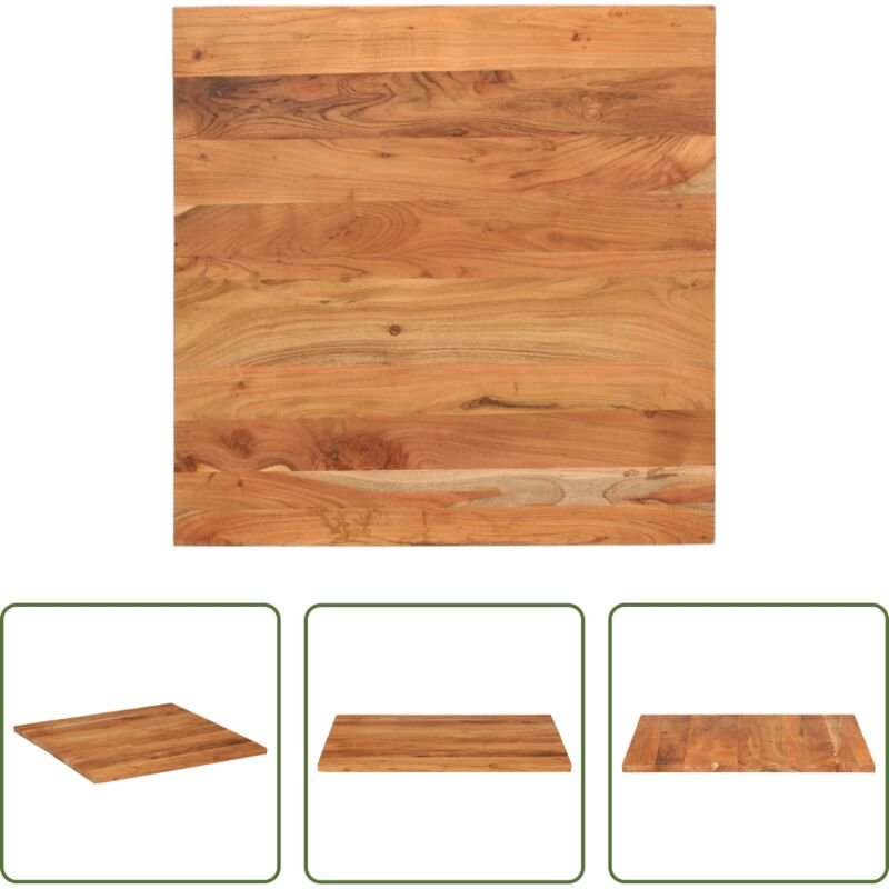 vidaXL Massivholz - Tischplatte 80x80x2,5 cm Quadratisch Massivholz Akazie