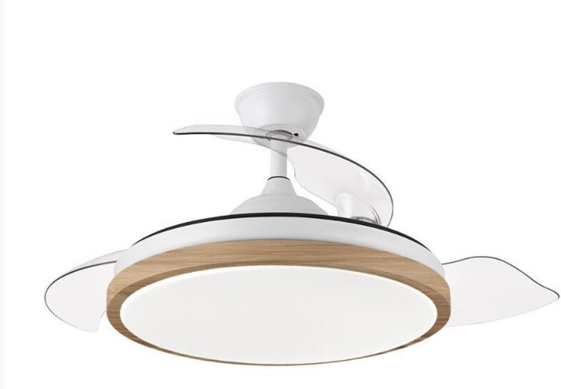 Deckenventilator Evros, 72 W, Weiß und Buche, 3 Flügel