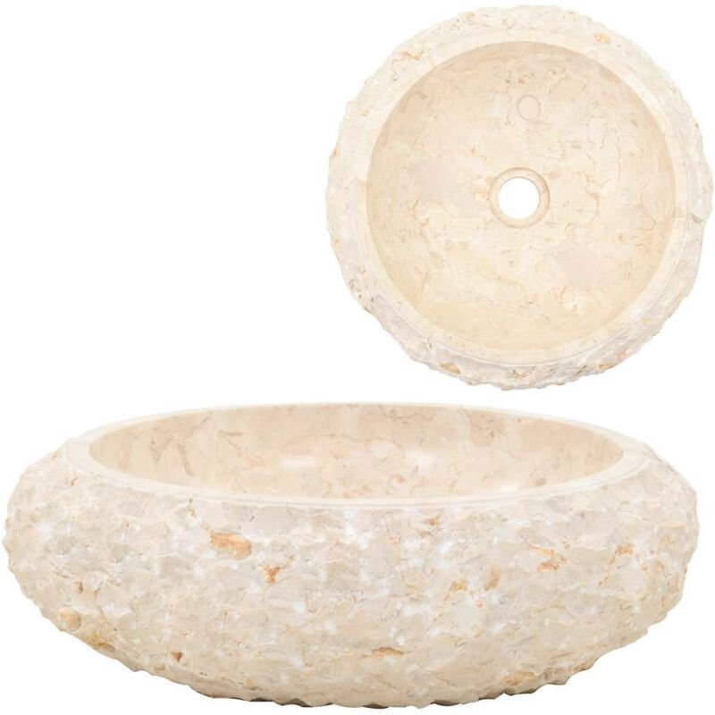 Maison Exclusive - Waschbecken 40x12 cm Marmor Creme