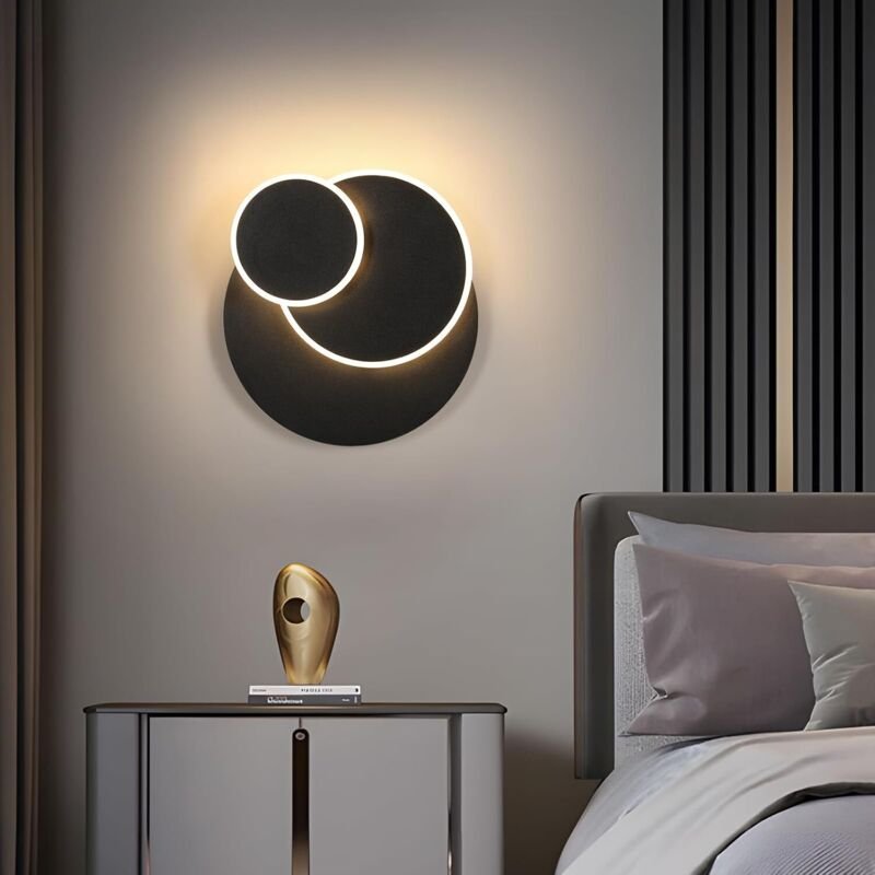 GOECO LED-Wandleuchte für den Innenbereich, 15 W, moderne schwarze Wandleuchte, 350° drehbar, 3000 K warmweißes Licht fü...