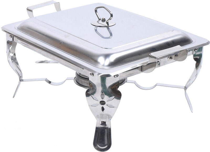6L Speisenwärmer Chafing Dish Warmhaltebehälter Wärmebehälter Food Behälter mit Deckel Edelstahl 21x26x26cm