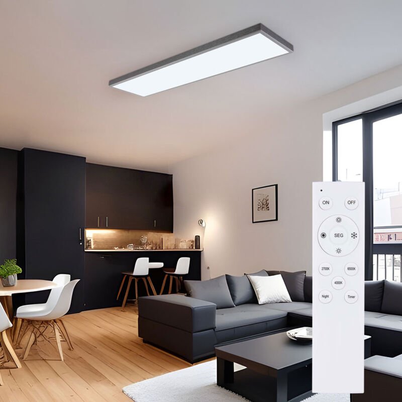 Deckenleuchte Deckenlampe Holz Wohnzimmerlampe Fernbedienung CCT Memory LED