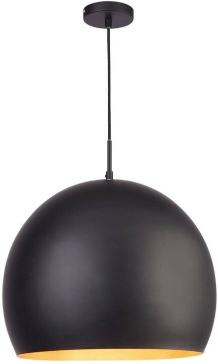 Industrial - 1 leichter großer Anhänger Mattschwarz, Gold, E27 - Searchlight