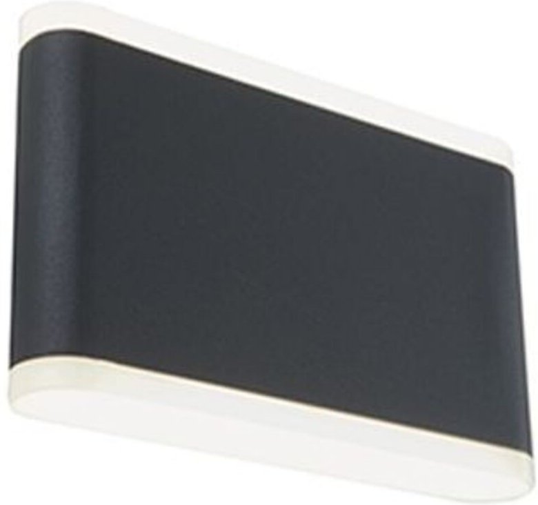 Wave rechteckige graue LED-Wandleuchte 14W 4000K IP54 99134/16 - Sovil