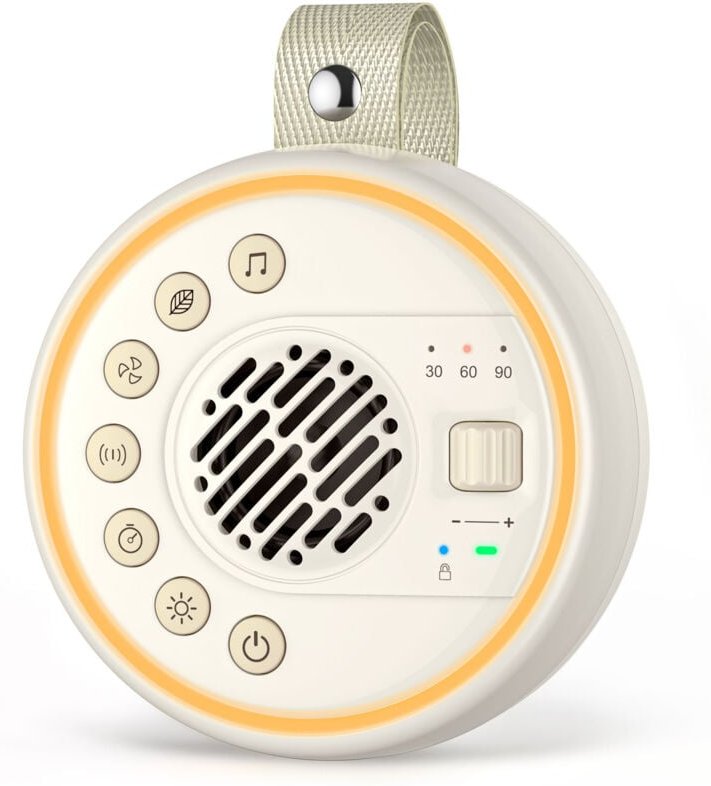 Weißes-Rauschen-Gerät, tragbares Baby-Weißes-Rauschen-Gerät mit 22 beruhigenden Klängen für Kinder und Erwachsene, Schla...