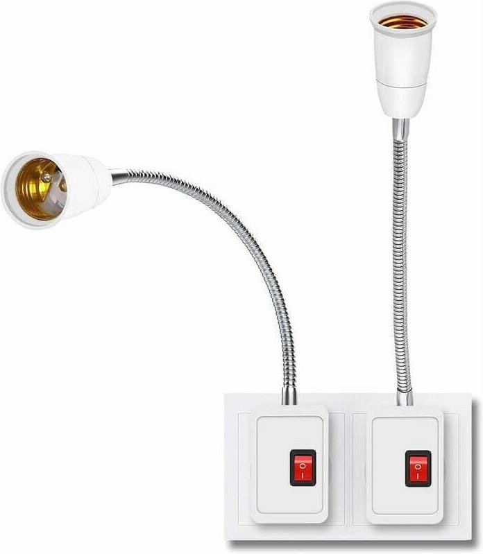 E27 LED-Lampenfassungsteile, Lampenfassungskonverter mit Schalter, Fassung mit Schalter E27, Wandsteckdose Lampe, Lesela...