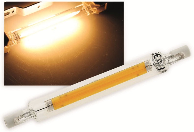 CHILITEC LED-Lampe R7s, EEK: E, 8 W, 930 lm, 2900 K, warmweiß, COB, 118 mm