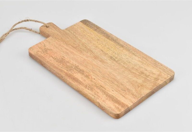 12x BURI Servierbrettchen Tablett Holz Griff Schneiden Küchen Kochen Speise Obst