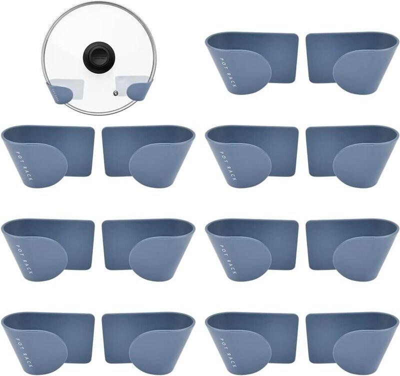 CSPARKV 8er-Pack Topfdeckelhalter, selbstklebender Deckelhalter, selbstklebender Topfdeckelaufhänger, Topfdeckelhalter, ...