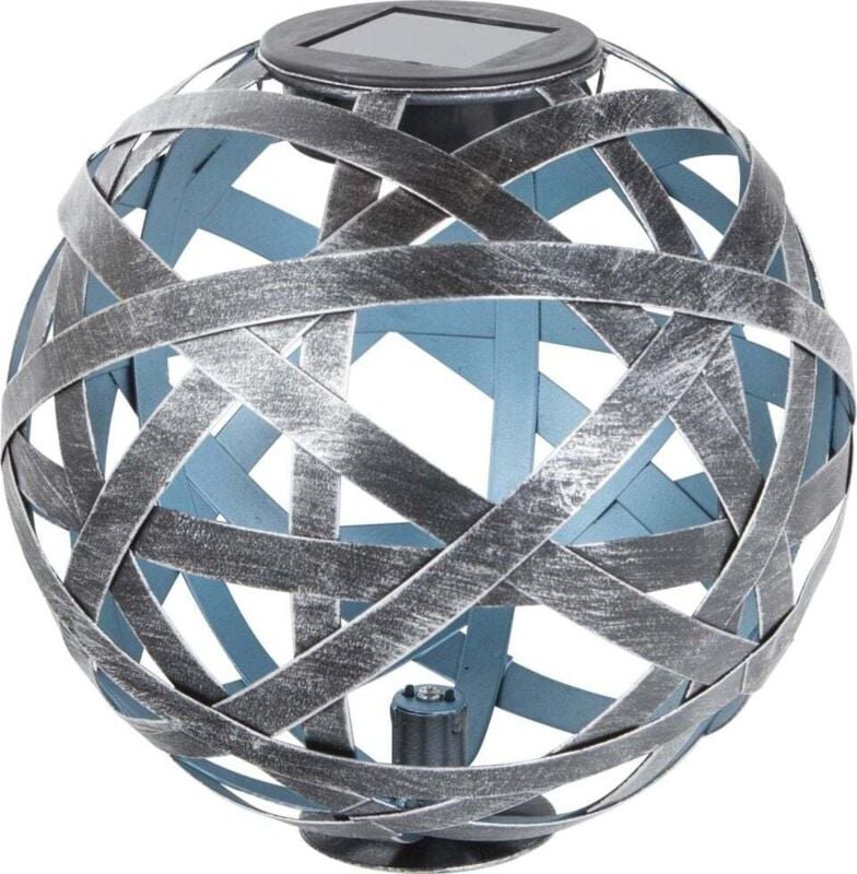 Trendline - led Solarkugel silber-blau 18 cm mit Erdspieß Außen-Dekolampen