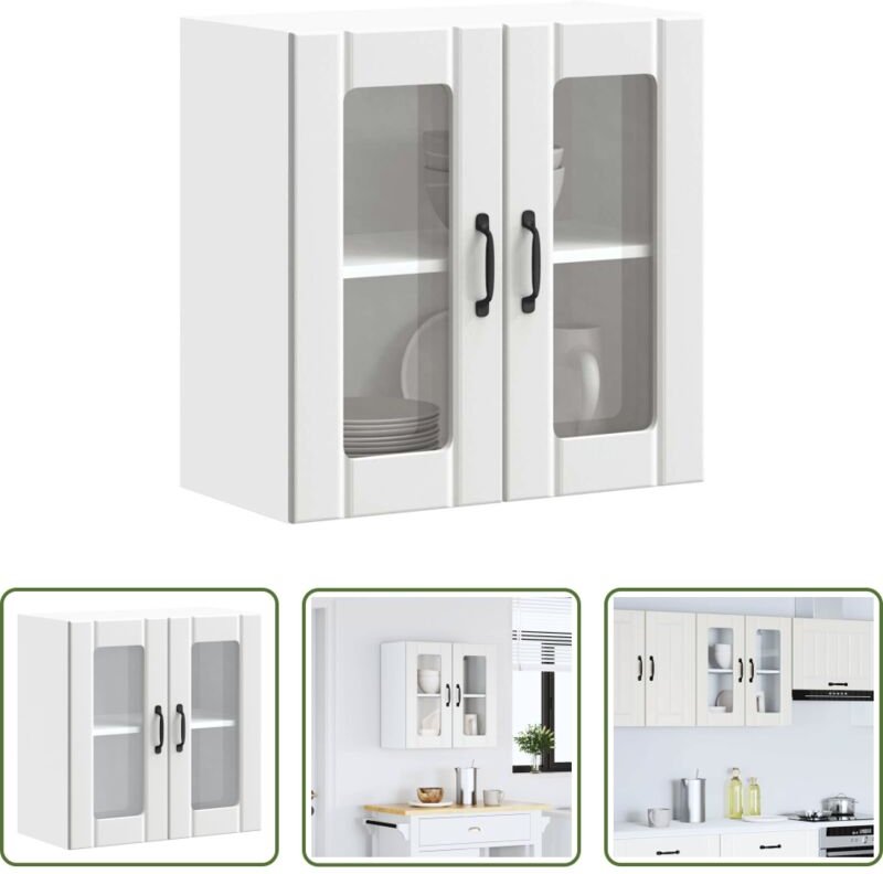 vidaXL Küchenmöbel - Küchen-Hängeschrank mit Glastür Lucca Weiß Holzwerkstoff