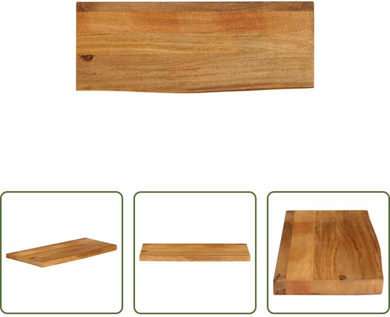 Massivholz - Tischplatte mit Baumkante 70x20x3,8 cm Massivholz Mango