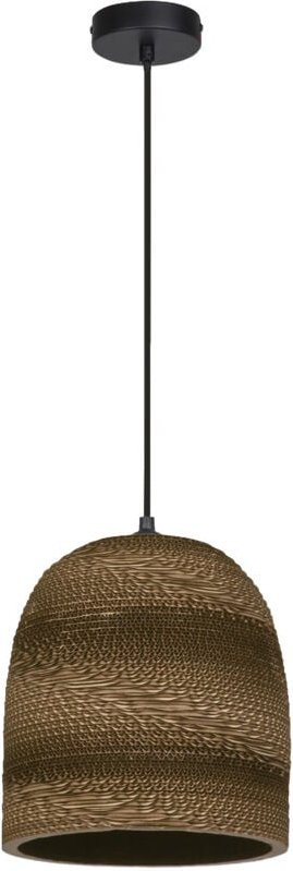 Ledvance - Pendelleuchte Decor Cardboard Ball Bell braun aus Wellpappe, E27, 260 mm Durchmesser, Leuchtenschirm aus recy...