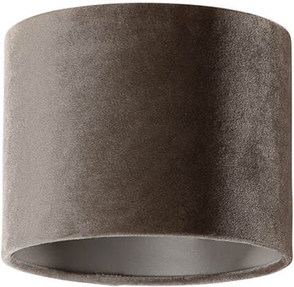 Taufarbener runder Samtlampenschirm 18/18/14