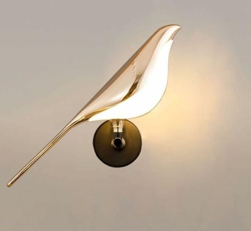 Moderne Vogel-Wandlampe (4500 K), Schreibtisch-, Nachttisch- und Wandleuchte, schlichte und kreative Vogel-Wandleuchte
