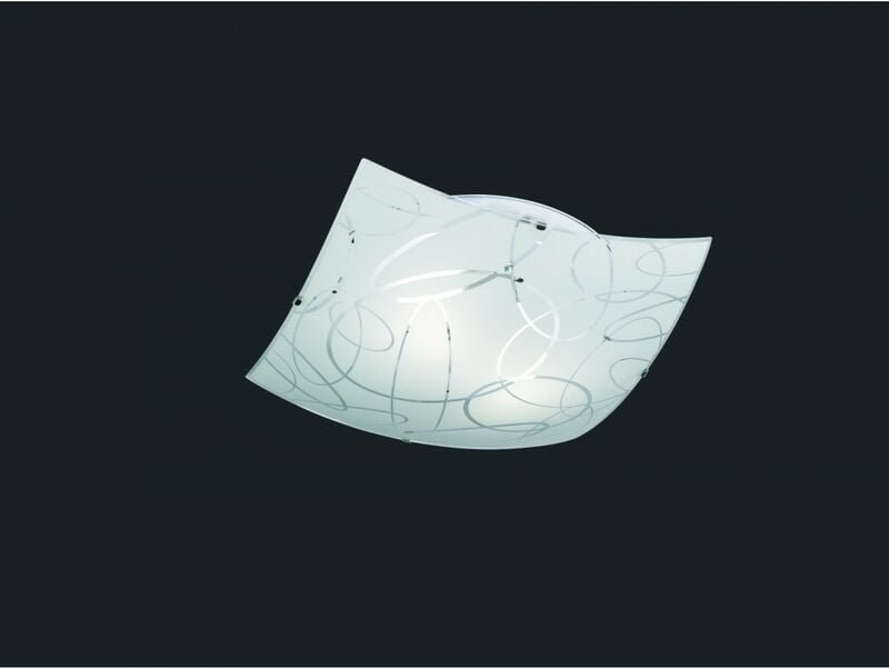 Webmarketpoint - Plafoniera Quadrata Spirelli 2xE27 Vetro Con Cerchi Decorativi 40x40 cm Trio Lighting