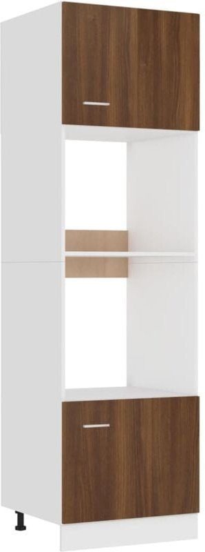 Mikrowellenumbauschrank Braun Eichen-Optik 60x57x207 cm - Vidaxl