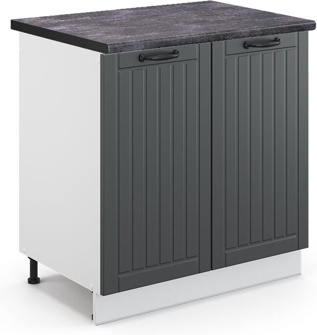 Spülenunterschrank Fame-Line, Anthrazit Landhaus, 80 cm , AP Anthrazit, Vicco