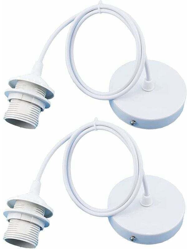 ZVD-Parts E27 Lampenfassung, Pendelleuchtenhalter Hängelampen Zubehör mit 1m Kabel, E27 Lampenfassung mit Kabel für Bar,...