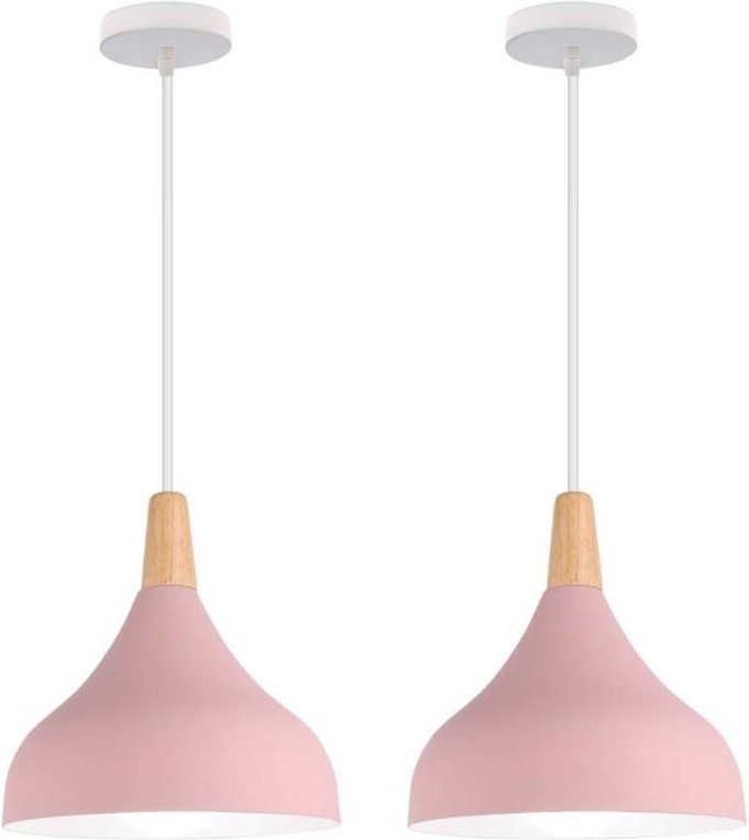 Pendelleuchte Moderne Tropfenförmig Hut E27 Hängelampe Retro Metall Holz Hängeleuchte für Schlafzimmer Esszimmer Küche W...