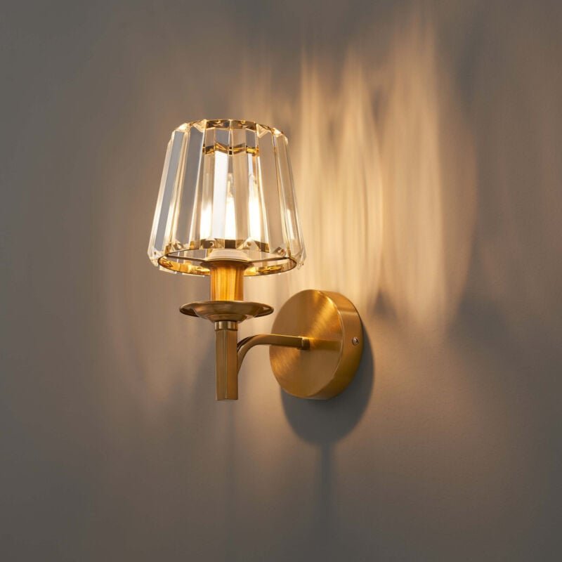 Luxuriöse Metall-Wandleuchte mit Messing und Kristall - Odrina