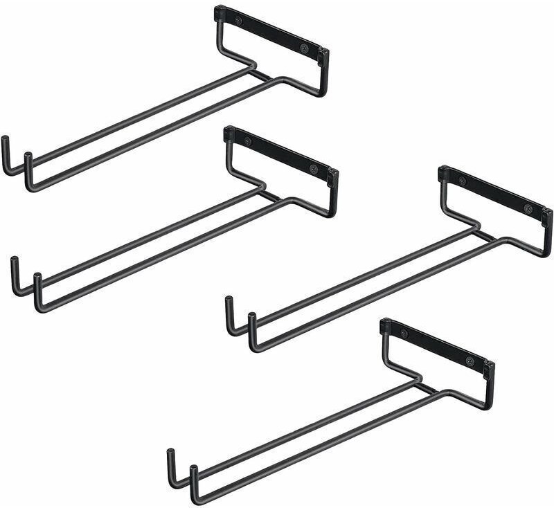 4er-Set Glashalter für Regale, Glasgestell aus Eisen für 4 Gläser, Wandmontierter Weinglasständer, Umgedrehter Glashalte...