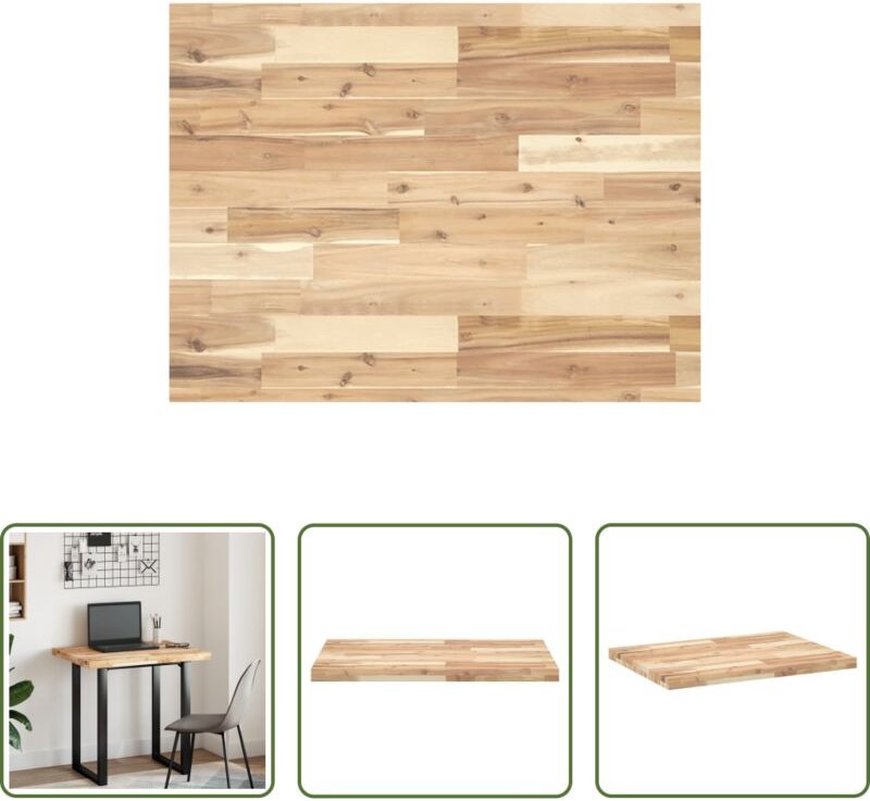 vidaXL Holz Waschtisch - Waschtischplatte Unbehandelt 80x60x4 cm Massivholz Akazie