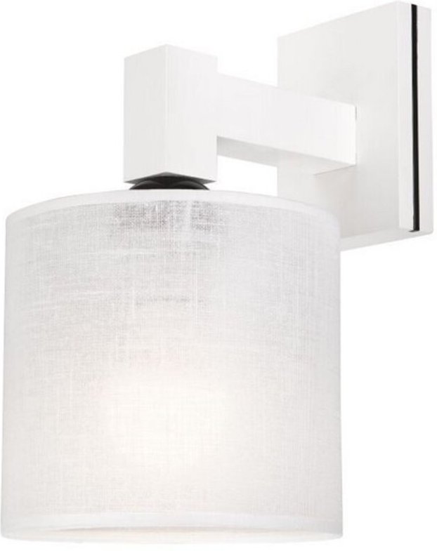 Lamkur Sofia Wandleuchte mit Schirm mit Stoffschirm, weiß, 1x E27